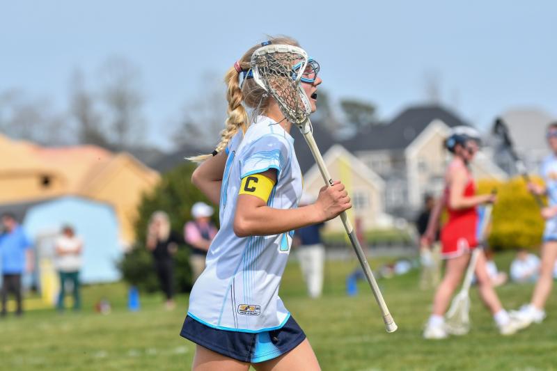 Meredith Frederick moves up the field.