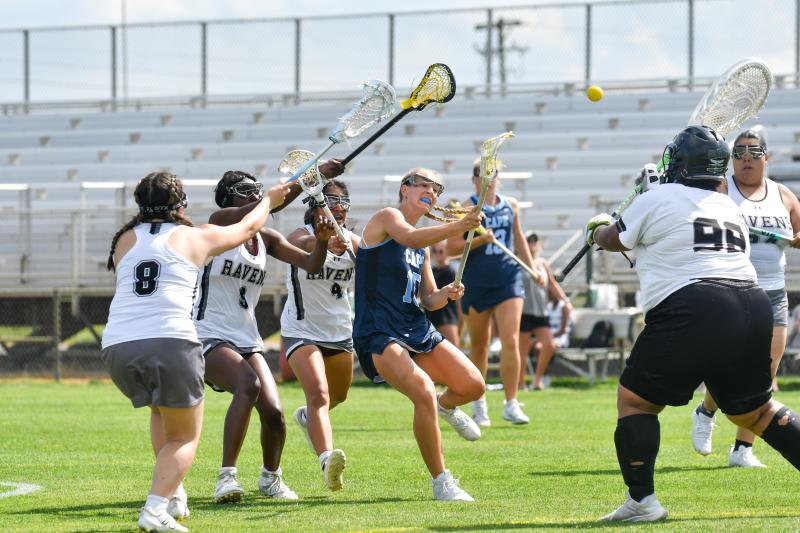 Anna Sullivan scores the first goal of the game at Sussex Tech.