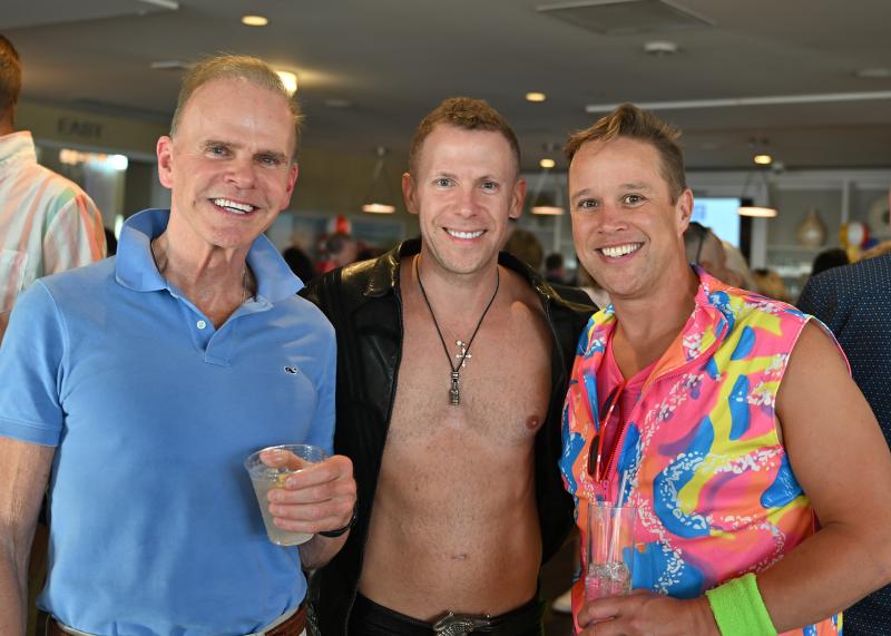 Garbed in true ’80s fashion are (l-r) Greg Mayer, Grant Linhares and Doug Church.
