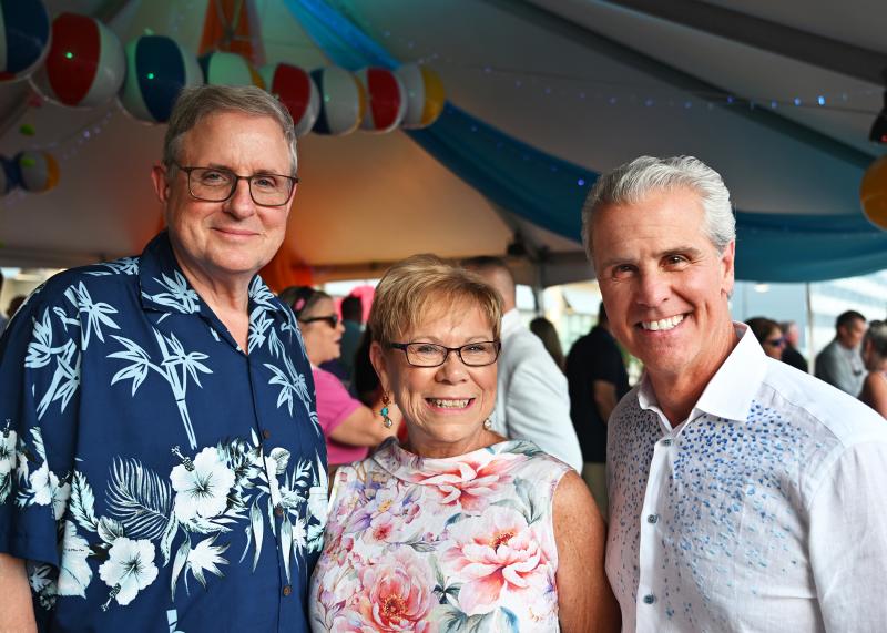 Posing for a photo are (l-r) Jack Riddle, president of Community Bank Delaware; Pam Baker, board member at Beebe Healthcare; and Mike Meoli, chair of the Beebe Healthcare board.