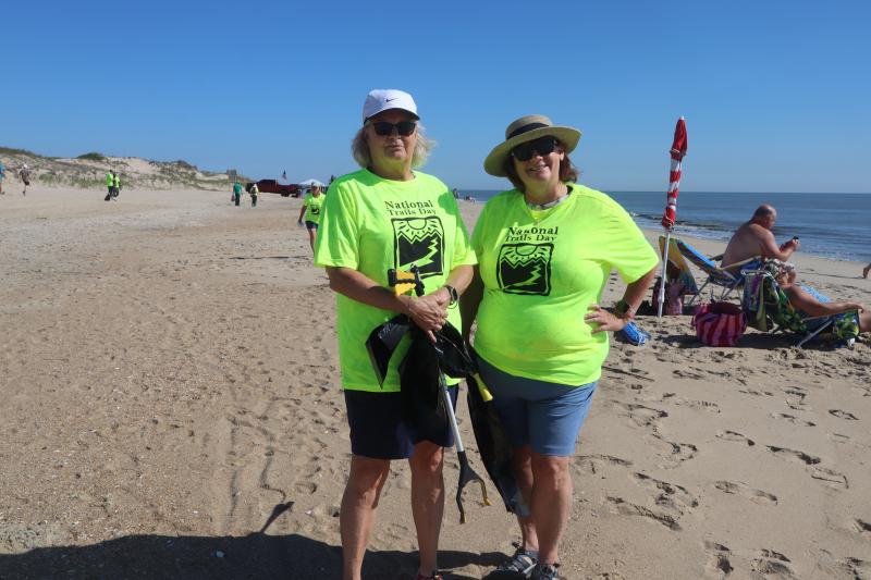 Carol Gardiner, left, and Lauren Pharrell participate in the event.