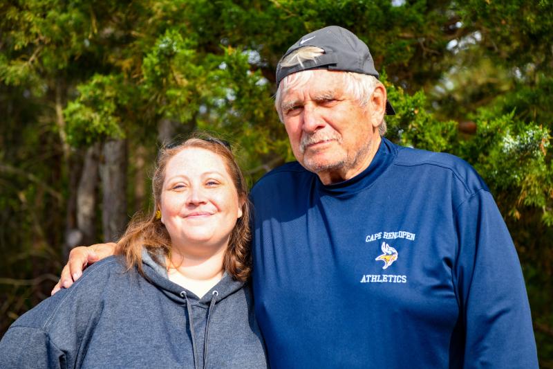 Katie Arietta and Fredman at the Race for the Ribbon 5K. LOGAN ARIETTA PHOTO
