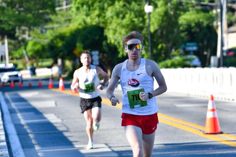 Joey Cintavy ran 16:20 to win the Chicken Chase 5K.