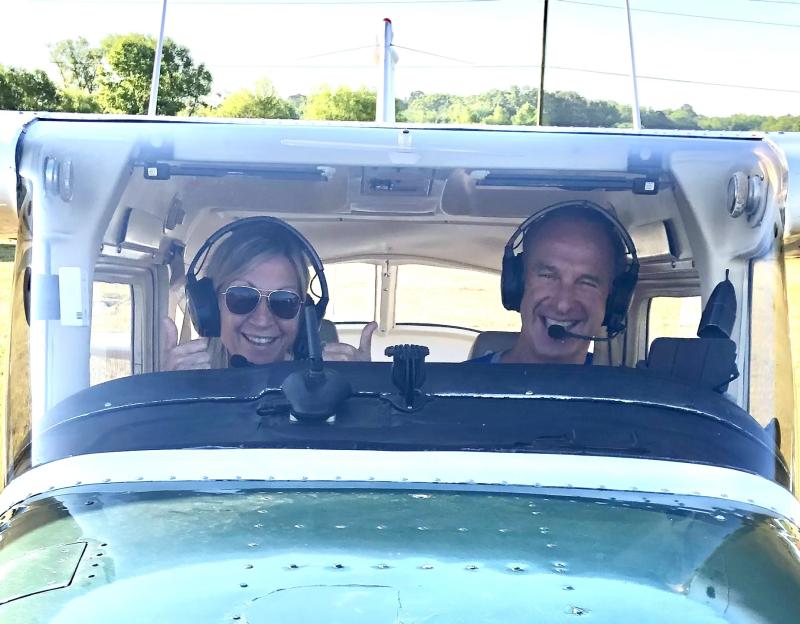 Craig Karshner and wife Karen made the 30-minute trip south from Wilmington Airport, bypassing the Route 1 traffic and finding parking just 50 feet from the registration table at Hudson Fields for the Rock ‘N Roll 5K. SUBMITTED PHOTO
