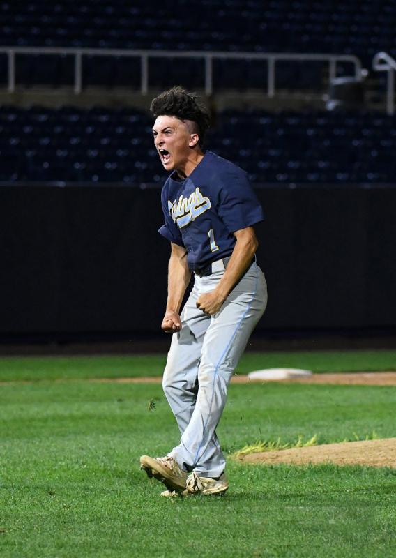 Owen Daminger now had a state championship trophy as a Cape baseball player and a national championship trophy as a member of the Misericorida Cougars DAN COOK PHOTO
