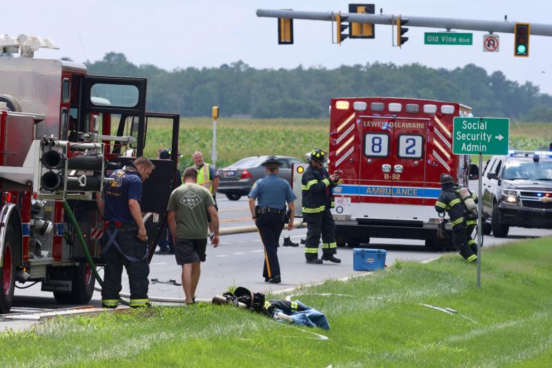 Firefighters and ambulances from Lewes and other communities quickly responded to the accident.