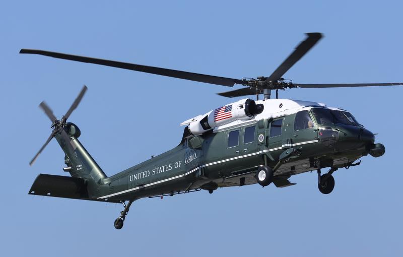 President Joe Biden is expected to visit his North Shores home for a couple days Friday, July 12. This is Marine One coming in for a landing in June. BILL SHULL PHOTO