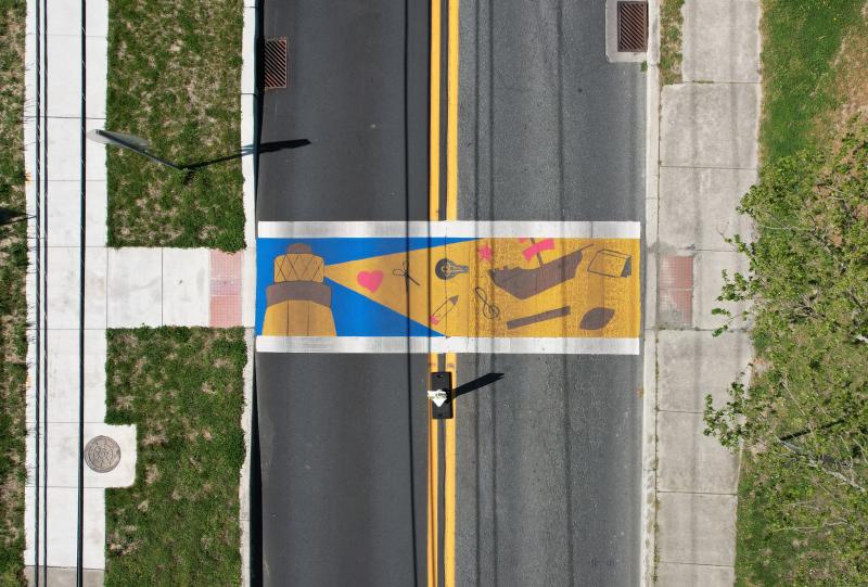 This painted crosswalk was added in front of H.O. Brittingham Elementary. NICK ROTH PHOTO