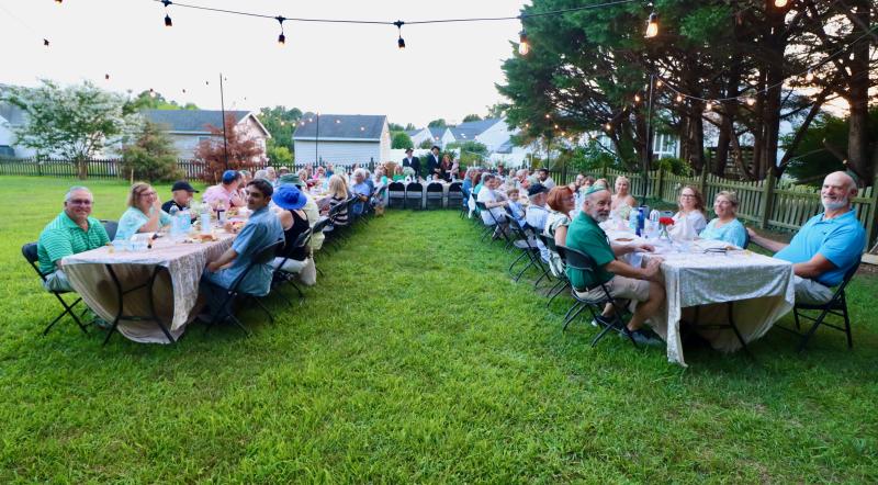 The annual Shabbat Under the Stars dinner was held Aug. 2 at Chabad of Southern Delaware in Lewes. About 70 people came to celebrate through community, song and prayer. BILL SHULL PHOTOS
