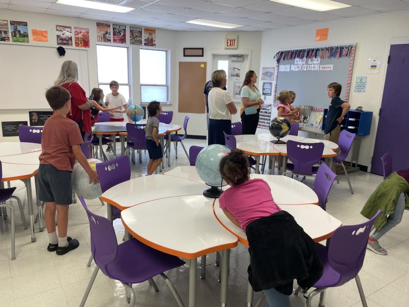 Students and parents also had a chance to meet with teachers in the sixth- through eighth-grade school.