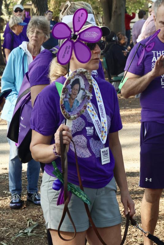 Patty Shipper was walking for the ninth time on behalf of her mother, Bernadette Adack.