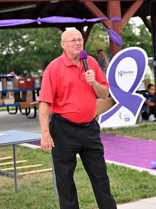 An emotional Georgetown Mayor Bill West speaks of being a caregiver to his wife Faye, who is a cancer survivor.