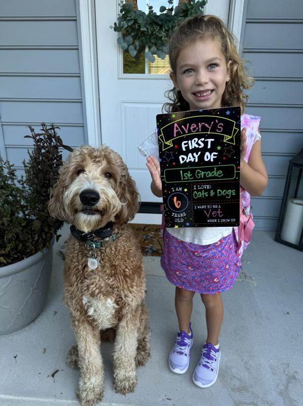 Avery Roth and Dawkins are ready for the first day of first grade at Milton Elementary School. NICK ROTH PHOTO