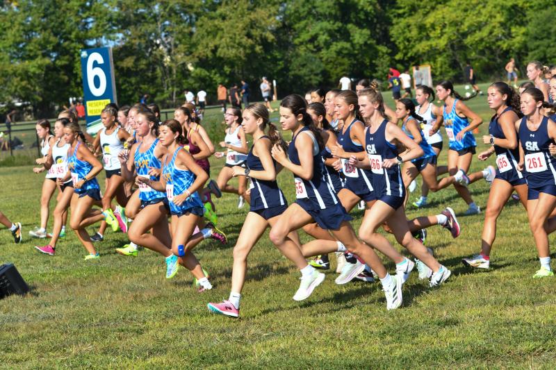 Six girls’ cross country teams start a meet at Sandhill Fields in Georgetown. DAVE FREDERICK PHOTOS