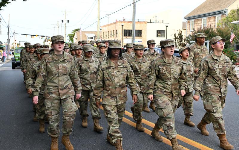 The Cape JROTC marches up Savannah Road.