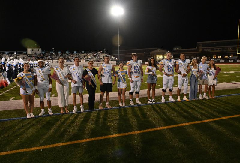 The 2024 Homecoming court are (l-r) Carly Favoroso, Jayden Messick, Jenna Reinhold, Kieran Morrisey, Adria Windish, Austin Morrison, Layla Webster, Bodie Fredrick, Naisae Ngido, Liam Ramsey, Jameson Tingle, Rylie Myers, Max Wyshock and Tegan Paczek. DAN COOK PHOTOS