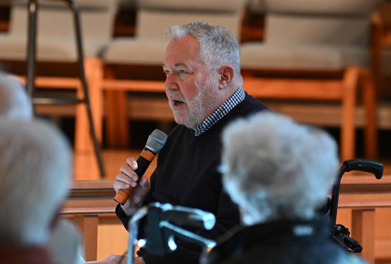 Howard Menacker of the Seaside Jewish Community reads a prayer of peace and unity.