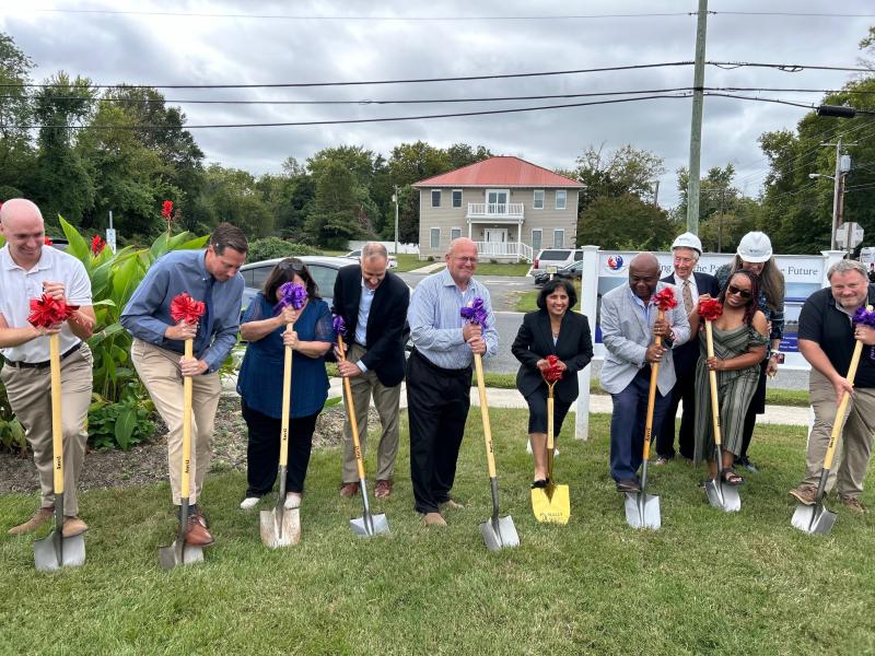 Taking part in the groundbreaking are (l-r) Conor Nally, Jonathan Selway, Susie Chunn, Chris Grunder, Georgetown Mayor Bill West, Dr. Rama Peri, Bill Collick, Neil Shister, Cait Clarke, Kaytra McDonald and Joe Baker. RYAN MAVITY PHOTO