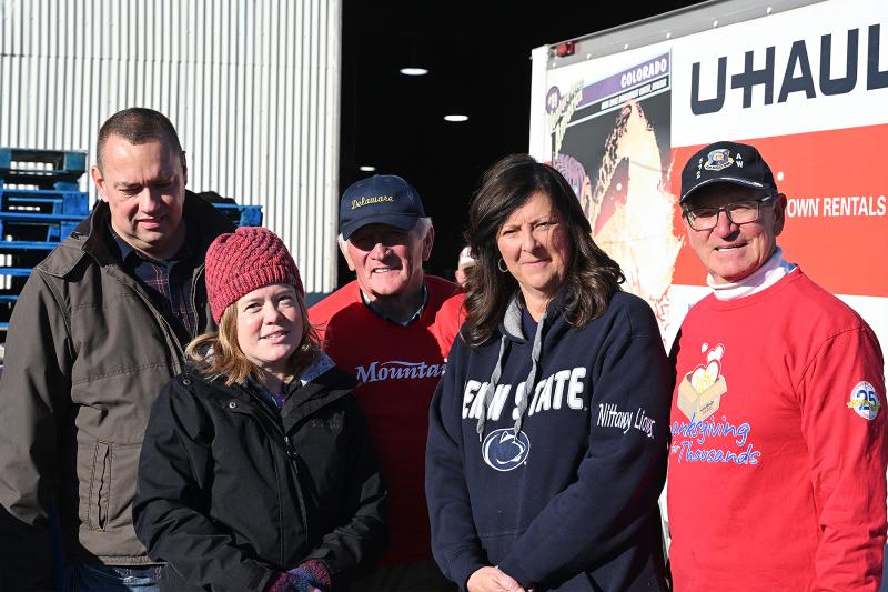 Ready to take their turn among the volunteers are (l-r) Sen. Brian Pettyjohn, R-Georgetown; Lt. Gov.-elect Kyle Evans Gay; Sen. Dave Wilson, R-Lincoln; Rep. Valerie Jones Giltner, R-Georgetown; and Rep. Jeff Hilovsky, R-Long Neck.