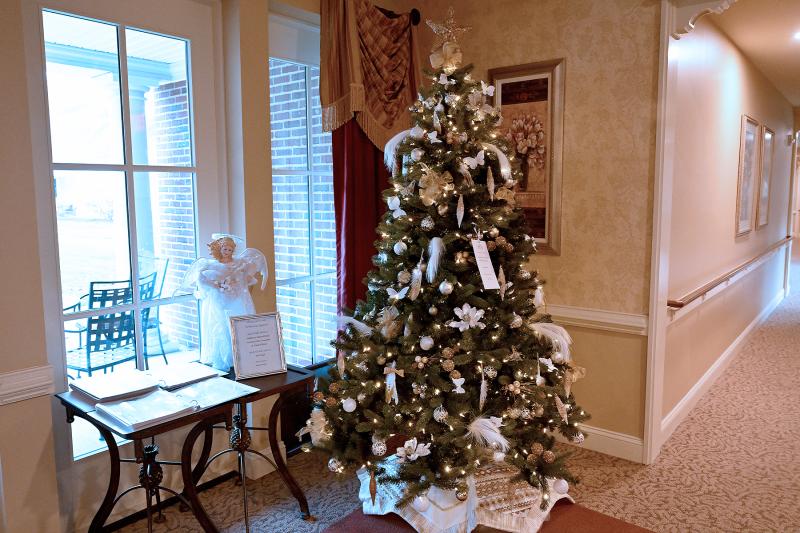 The many decorated trees serve to brighten every corner of the Delaware Hospice Center near Milford.