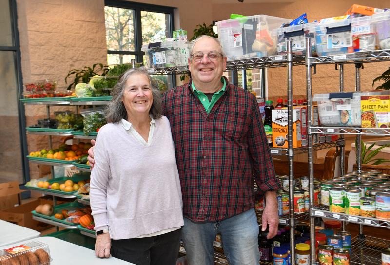 Showing that volunteering is a family affair are Chuck and Maureen Knesel.
