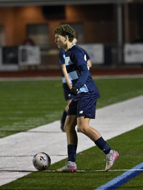 Cape sophomore Austin Tyndall sets up an offensive play.