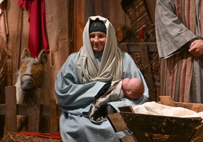 Madi Short portrayed Mary who gave birth to Jesus in the manger.
