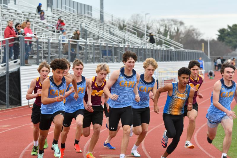 The start of the boys’ 800-meter run at Cape Dec. 10. DAVE FREDRICK PHOTOS