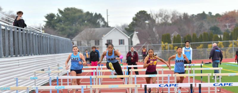 Anejah Johnson-Grace wins the 55-meter hurdles.