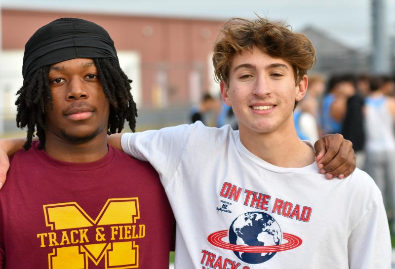 Jahmar Austin and Will DiPaolo are pole vaulting friends through competition. Jahmar is the grandson of Bill Bright of Rehoboth.