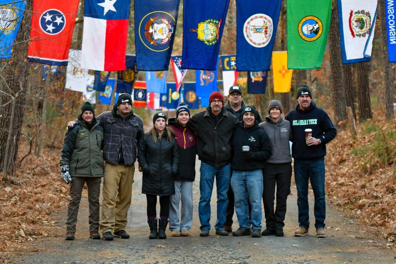 Working Flag Alley on the Junction & Breakwater Trail are (l-r) Pat Allegro-Smith, Jack Frederick, Mel Lisener, Olivia Evans, Ed Evans, Chris Polizzi, Katie Rickards, Mike D’Antoni and Brad Dennehy.