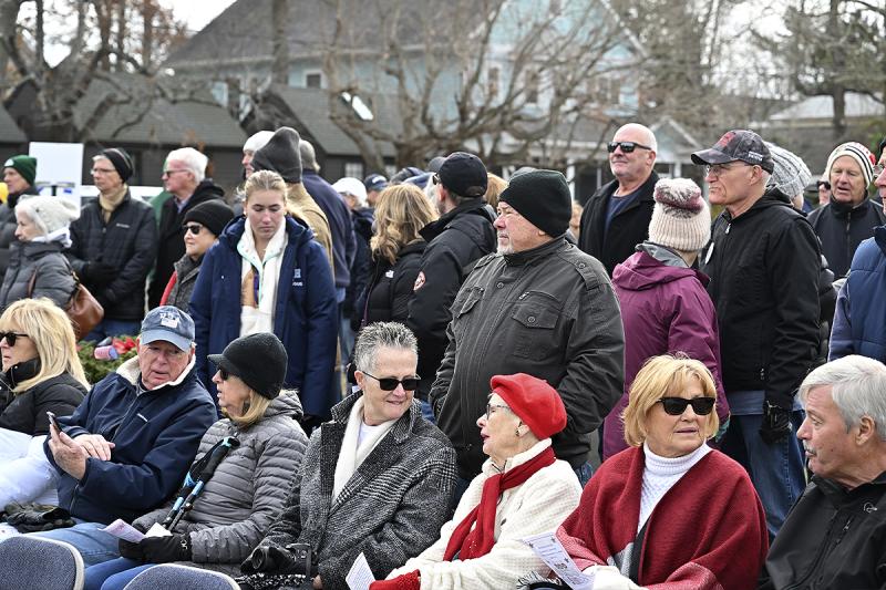 The crowd gathers prior to the ceremony.