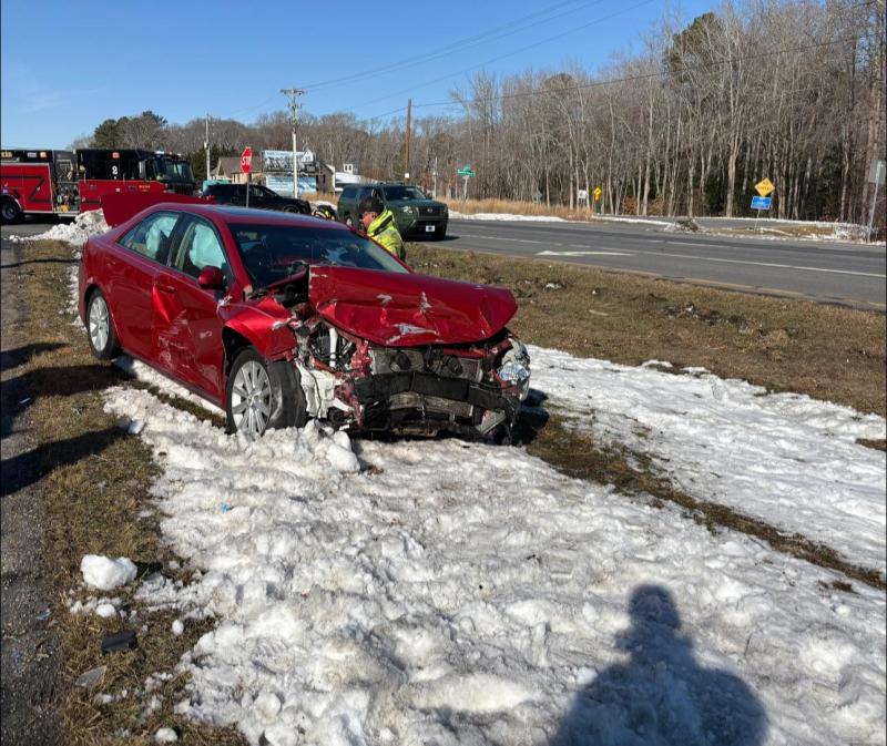 Two vehicles crashed Jan. 17 on Route 1 at Hudson Road. MILTON FIRE DEPARTMENT PHOTOS