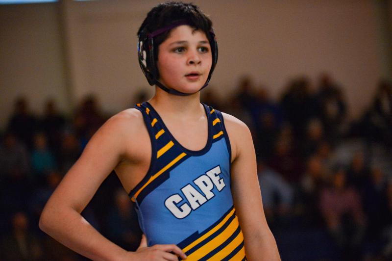 Malec Ksebe of Fred Thomas wins at 112 pounds.