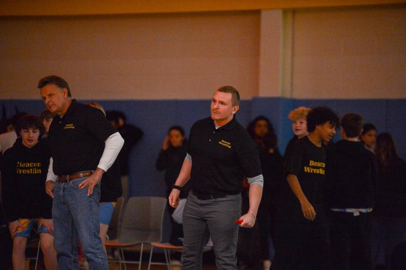 Beacon coaches Sean Sheehan and Rich Bosnic. Bosnic was also the Fred Thomas cross country coach.