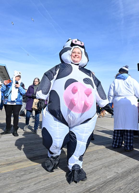 Mel Whitley of Camden likes the utterly fine weather for the plunge.