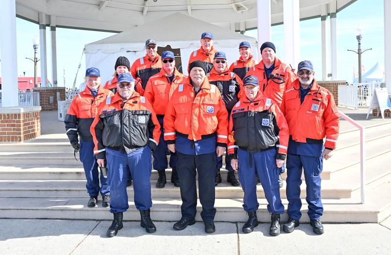 The Coast Guard Auxiliary volunteered to help keep the plungers safe.