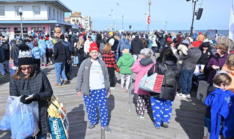 The boardwalk was crowded like the fourth of July in February.