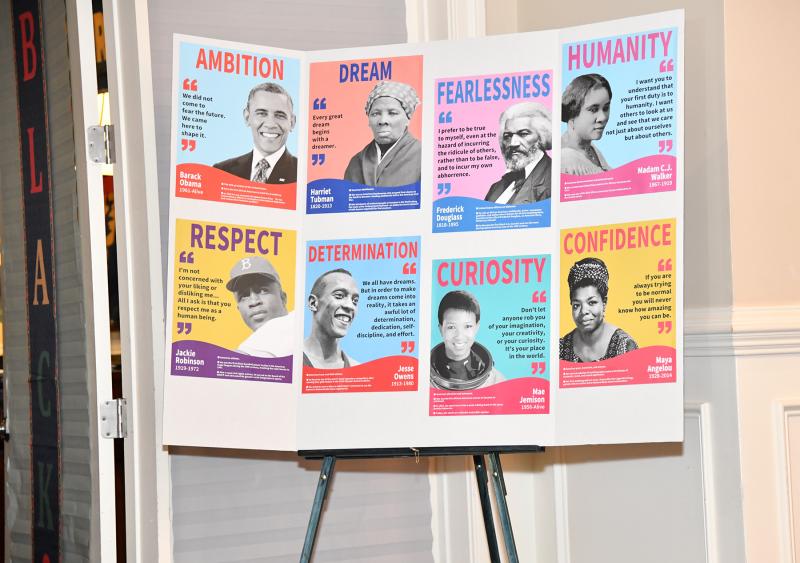 Black history resources were on display.