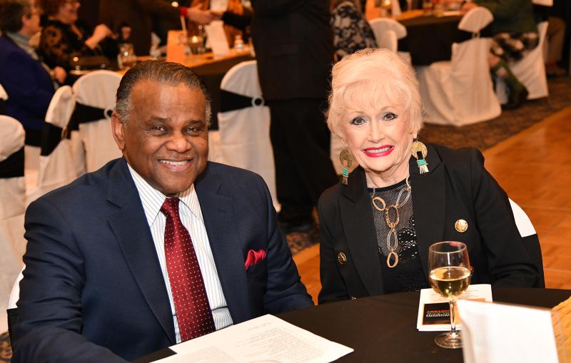 Alvin Smith, left, and Mary Ann Schneider enjoy the afternoon event.