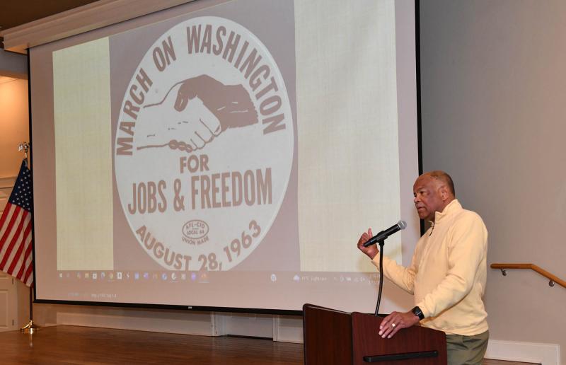 Keith Taylor displays a button worn at the March on Washington Aug. 28, 1963. DAN COOK PHOTOS