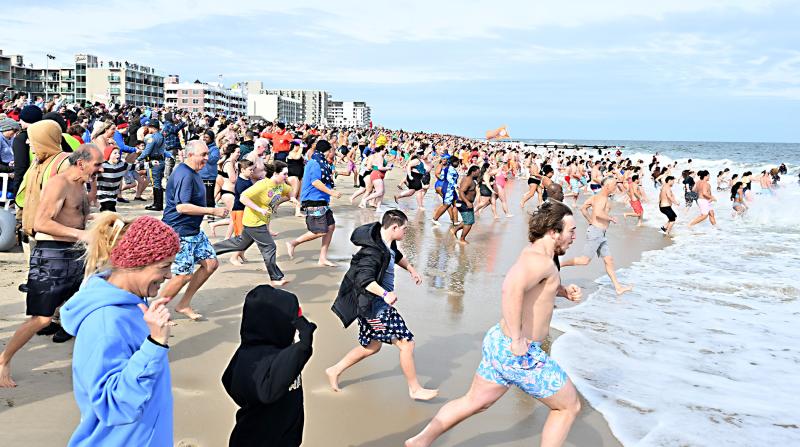 Over 4,400 polar bears took to the Atlantic for the event.