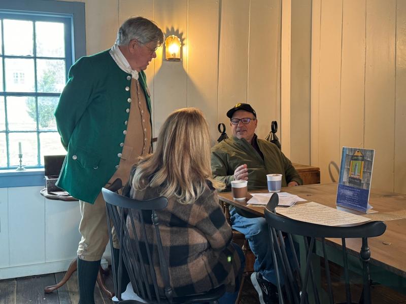 Greg Burton chats with customers at the Lewistown Coffee-House on the historical society’s campus in downtown Lewes. SUBMITTED PHOTO