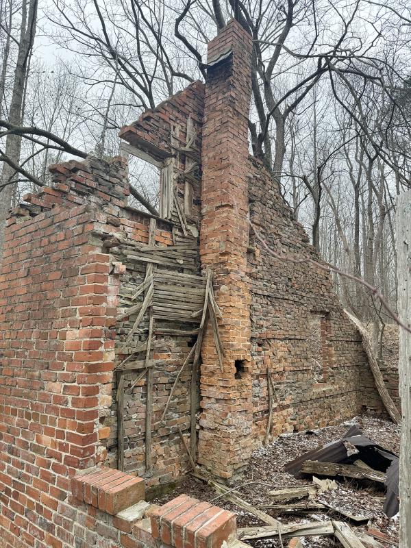 A chimney remains mostly intact more than 100 years after it was built. NICK ROTH PHOTO