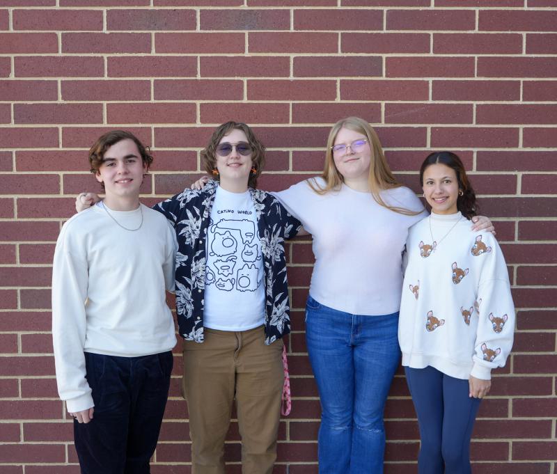 Cape band and choir students (l-r) Jacob McLean, CJ Schaffer, Julia Burrell and Dylenn Enright received All-Eastern recognitions from the National Association for Music Education and will be heading to Hartford, Conn., this spring to perform at the biannual All-Eastern Conference. ELLEN MCINTYRE PHOTO