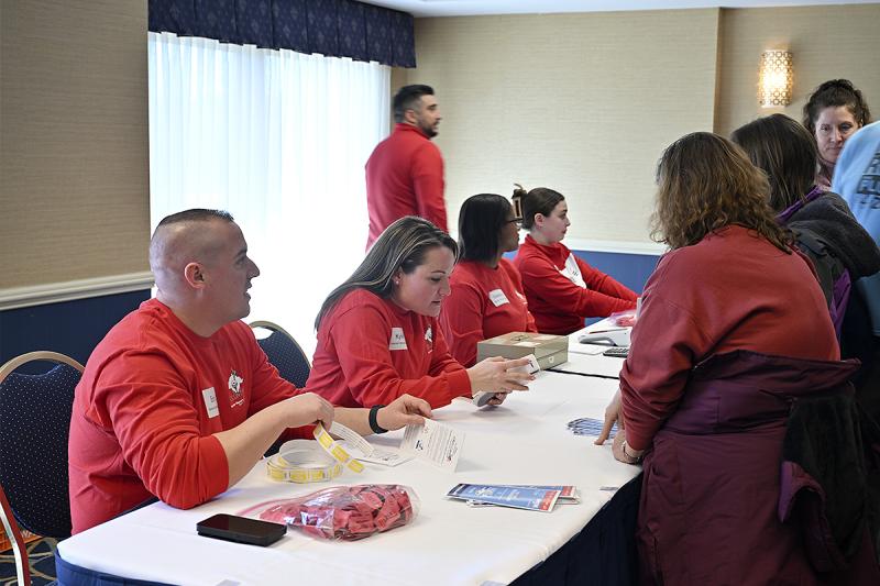 Hard at work getting people through the line are (l-r) Eric Ketterer, Kylie Frazer, Dedria Foster and Hailey Ferrara.
