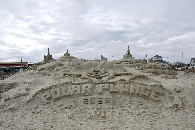 Andy West and his sand bears created this sandcastle for this year’s Polar Bear Plunge.