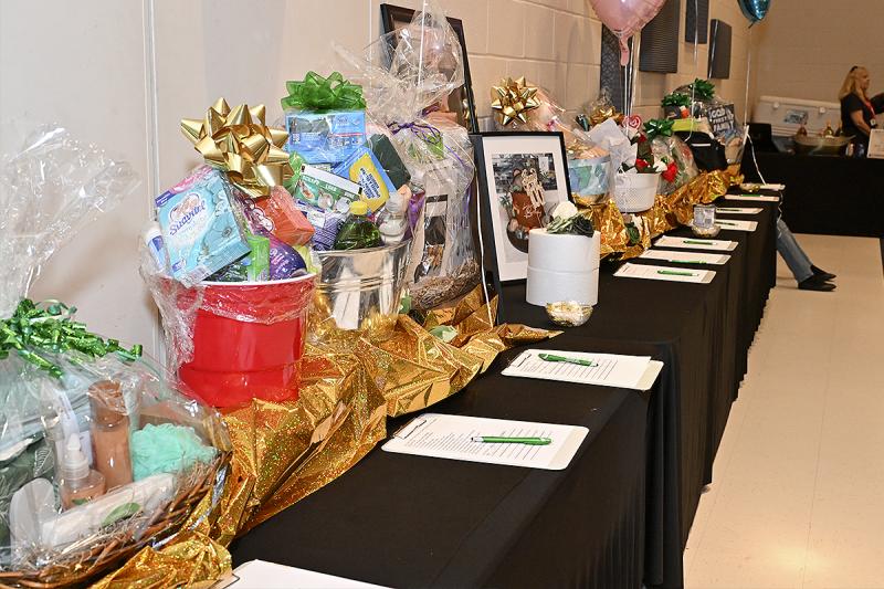 Items up for bid at the silent auction.