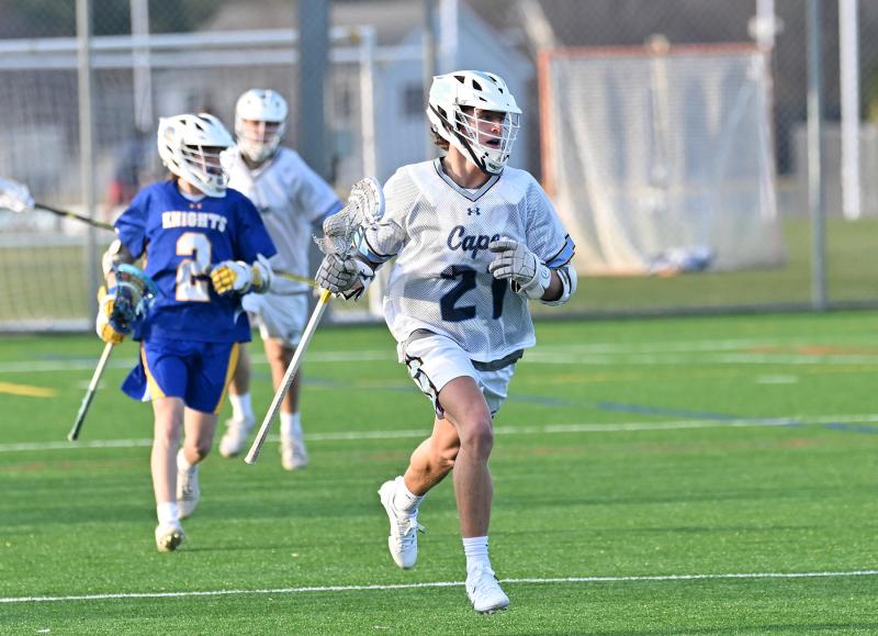 Cape junior Kolbe Green speeds the ball upfield for the Vikings.