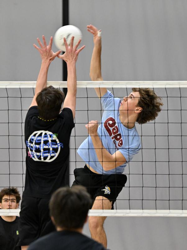 Cape senior Bryce Patterson slams a kill shot.